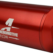 Aeromotive 12335 Filter, In-Line, 40-Micron Stainless Mesh Element, ORB-10 Port, Bright-Dip Red, 2" OD