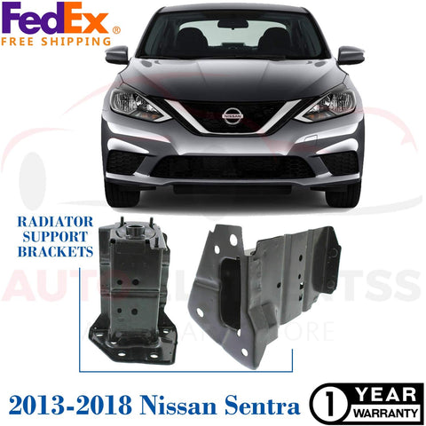 Front Radiator Support Brackets RH + LH For 2013-2018 Nissan Sentra Direct Replacement Steel NI1067143, NI1066143