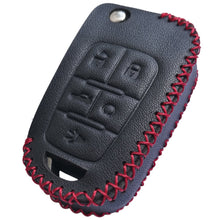 Coolbestda Leather + Rubber Flip Key Fob Cover Case Protector Skin Jacket Keyless Entry for Chevrolet Equinox Camaro Cruze Malibu Sonic Volt Park
