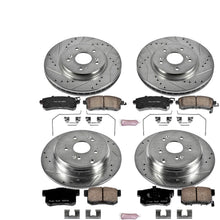 Power Stop K6305 Front & Rear Brake Kit with Drilled/Slotted Brake Rotors and Z23 Evolution Ceramic Brake Pads