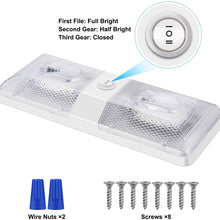 BlueFire 1 Pack Upgraded Super Bright DC 12V Led RV Ceiling Double Dome Light RV Interior Lighting Trailer Camper RV Lights Interior with ON/Off Switch for Trailer Camper Car RV Boat (Natural White)