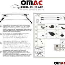 OMAC Roof Racks Lockable Cross Bars Carrier Cargo Racks Rail Aluminium with TUV Fits Silver Set 2 Pcs for Mercedes Metris W447 2016-2021