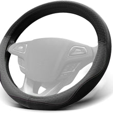 WinPower Car Steering Wheel Cover Microfiber Leather Universal 15 inch for Car Truck SUV,Gray