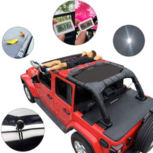 Shadeidea Jeep Wrangler Sun Shade JL Unlimited 4 Door, Front and Rear 2 piece-Black Mesh Screen Sunshade JLU, 2018-Current New Model Top Cover UV Blocker with Grab Bag-10 Years Warranty