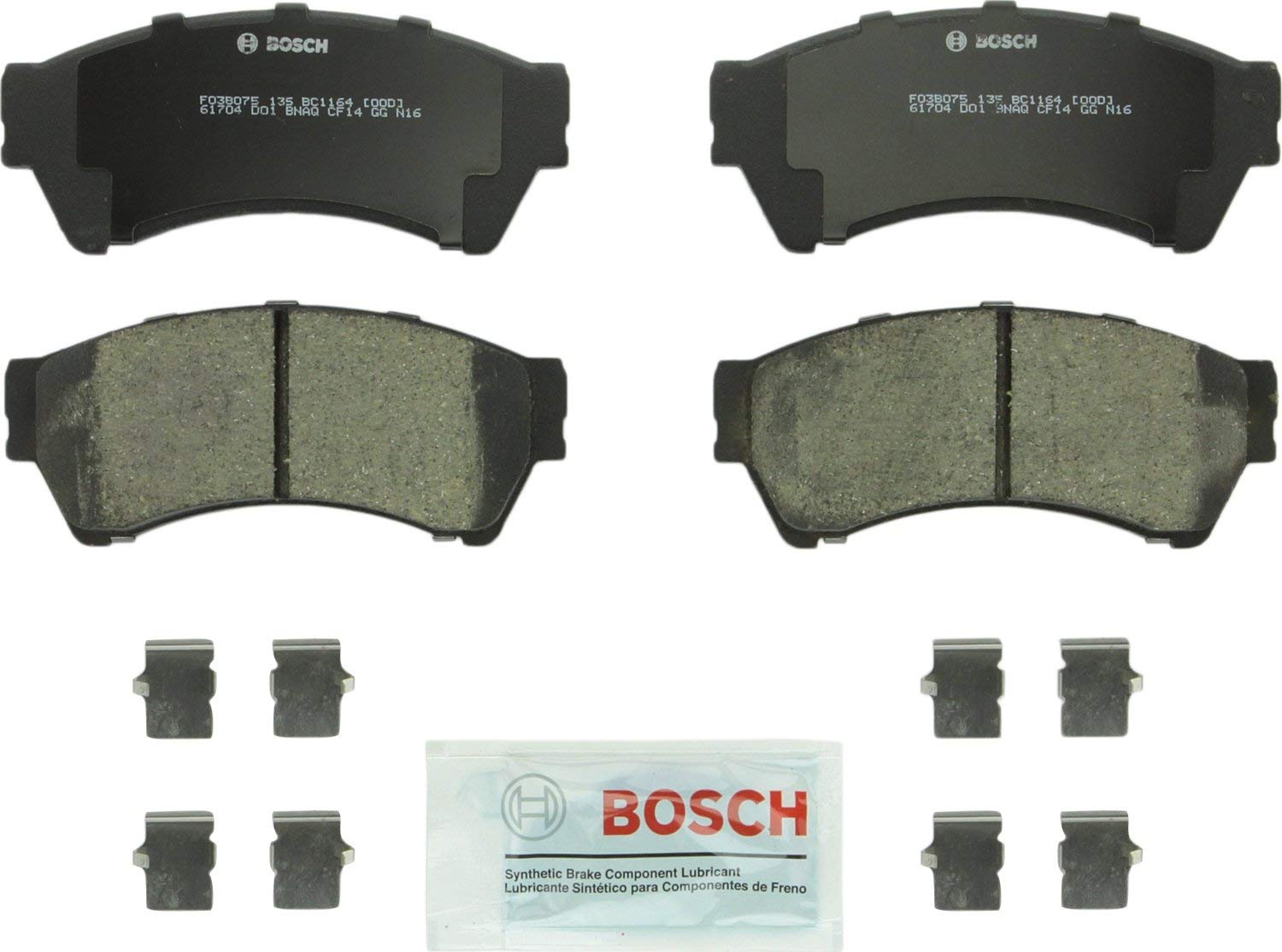 Bosch BC1164 QuietCast Premium Ceramic Disc Brake Pad Set For: Ford Fusion; Lincoln MKZ, Zephyr; Mazda 6; Mercury Milan, Front