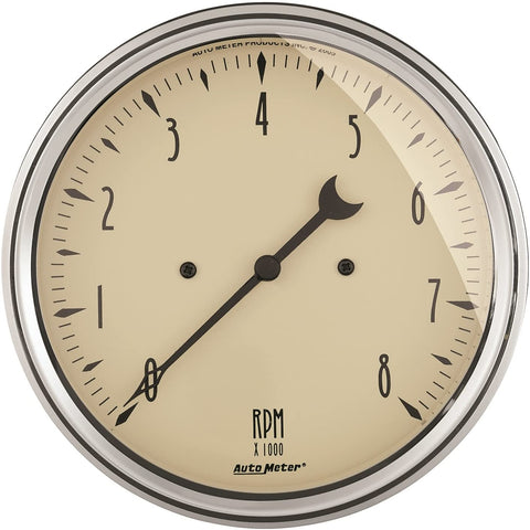 AUTO METER 1899 Antique Beige Street Rod Tachometer,5.000 in.