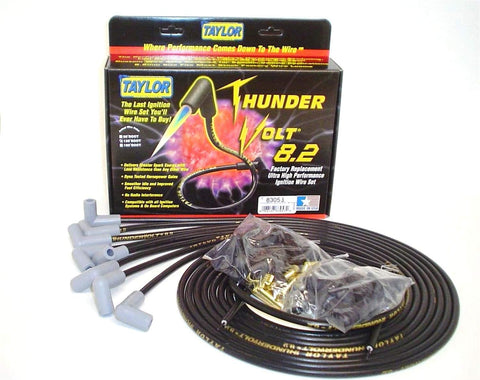 Taylor Cable 83051 Black ThunderVolt 8.2mm Ultra High Performance Universal Fit Ignition Wire Set