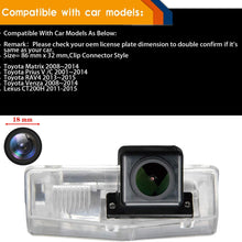 HD 1280x720p Reversing Camera Integrated in Number Plate Light License Rear View Backup Camera Waterproof Night Vision for Toyota RAV4/Venza/Matrix/Prius / CT200H 2013-2015