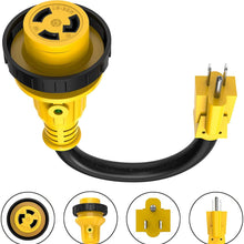 Kohree 30 Amp to 50 Amp RV Plug Adapter Heavy Duty Dogbone Electrical Power Adapter with Grip Handle, 30M/50F 125V/3750W, 18 Inches