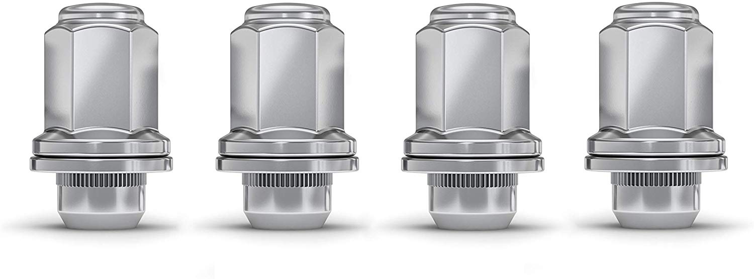 White Knight 5307L Chrome M12x1.50 Toyota SUV OEM Factory Style Mag Lug Nut with Washer, 4 Pack