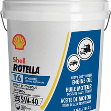 Shell Rotella T6 Full Synthetic 5W-40 Diesel Engine Oil (5-Gallon Pail)