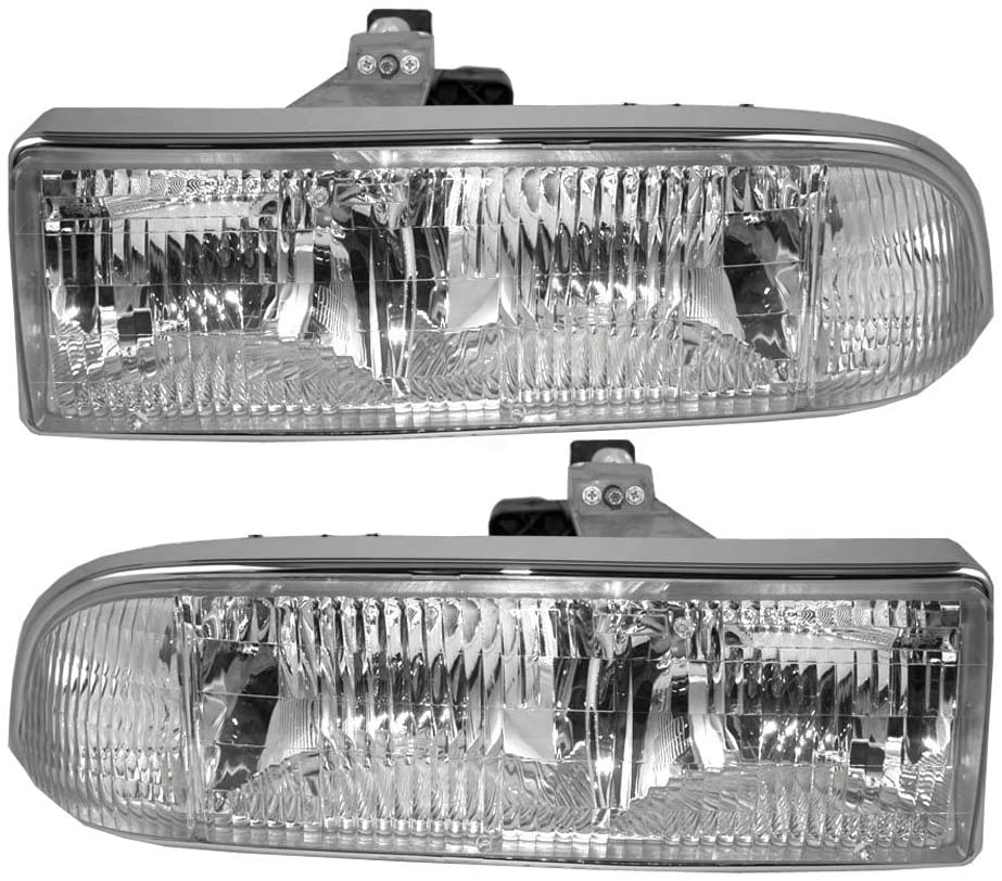 Aftermarket Replacement Driver and Passenger Set Headlights Compatible with 98-05 Blazer 98-04 S10 Pickup 16526217 16526218