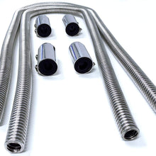 Pirate Mfg 44" Chrome Stainless Steel Heater Hose Kit w/Polished Aluminum End Caps