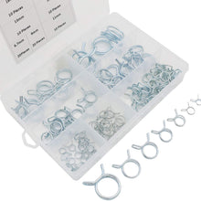 85 Pcs Double Wire Fuel Line Hose Tubing Spring Clips Clamp Assortment Kit for Motorcycle ATV(7 Size 6.7/9/11/13/16/18mm)