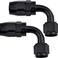 EVIL ENERGY 6AN Straight Swivel Hose End Fitting for Braided Fuel Line Aluminum Black 2PCS
