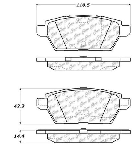 StopTech 308.11610 Street Brake Pad, 5 Pack