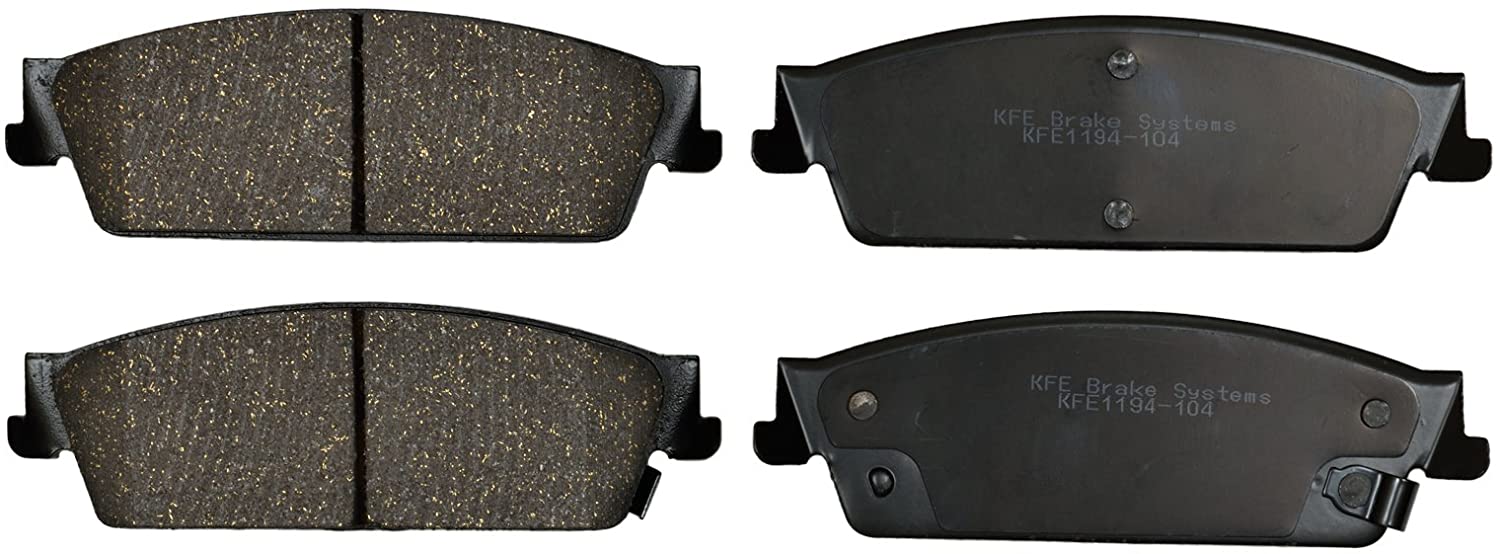 KFE KFE1194-104 Ultra Quiet Advanced Premium Ceramic Brake Pad Rear Set Compatible with: Chevrolet Silverado 1500, Tahoe, Suburban; GMC Sierra, Yukon; Escalade