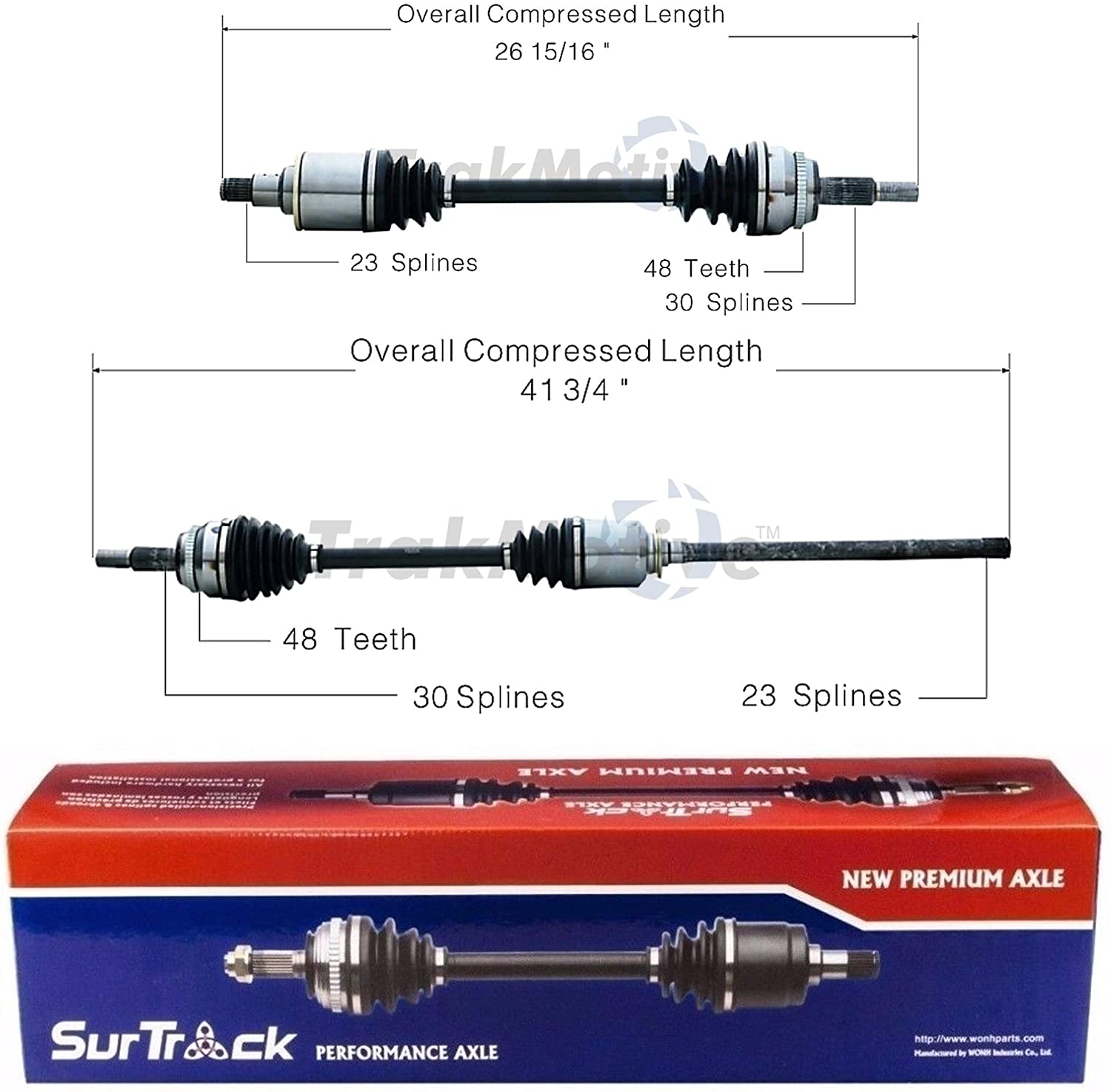 SurTrack Pair Set of 2 Front CV Axle Shafts For Toyota Sienna AWD 2004-2010