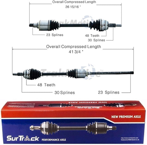 SurTrack Pair Set of 2 Front CV Axle Shafts For Toyota Sienna AWD 2004-2010