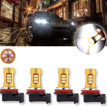 SCITOO White H11 LED Bulbs 54SMD LED Lights with Projector for Fog Light Plug and Play Style,4Pcs