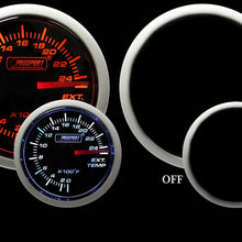 Prosport Gauges Exhaust Gas Temperature Gauge- Electrical Amber/White Performance Series 52mm (2 1/16")