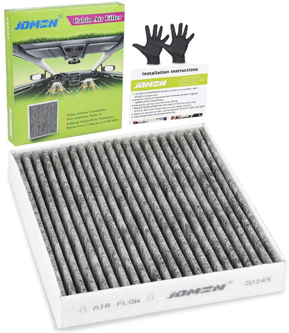 JDMON JD285 Cabin Air Filter Replacement for Toyota/Lexus/Subaru/Scion/RAV4 Included Premium Activated Carbon with A Pair of Gloves