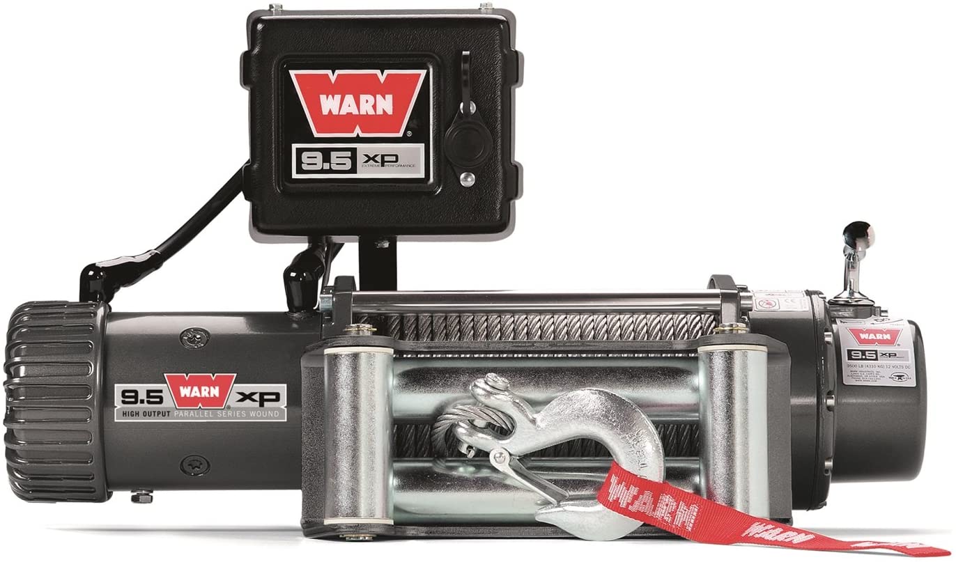 WARN 68500 9.5xp Series 12V Electric Winch with Steel Cable Rope: 5/16