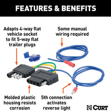 CURT 57187 4-Way to 5-Way Flat Adapter for Boat Trailer Surge Brakes