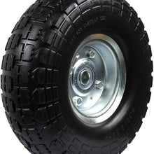MaxxHaul 50501 Diameter 10" Flat Free All Purpose Tire with 5/8" Ball Bearing Axle Bore Dia, Black
