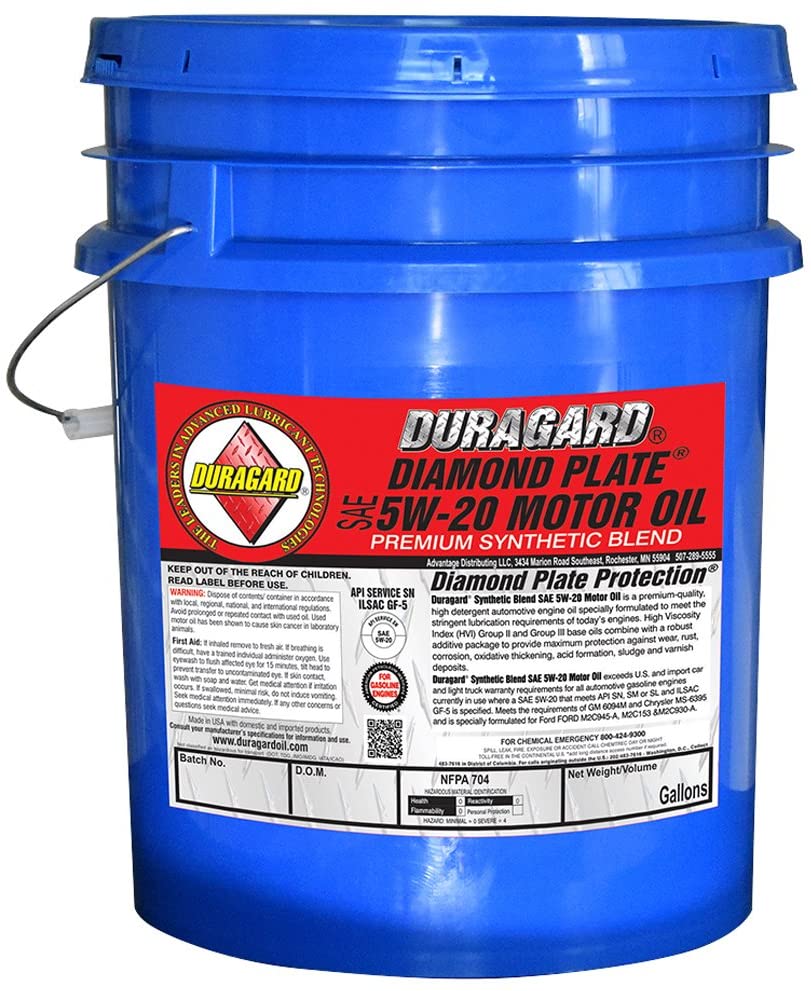 Duragard Diamond Plate Synthetic Blend 5w20 Engine Oil - 5 Gallon Pail