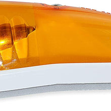 5 Pack Kaper White Base Teardrop Amber Roof Light Truck Cab Clearance Marker Light Turn Signal Light Complete (5)