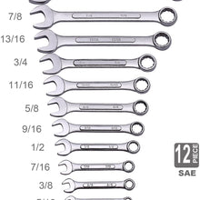 Best Value 24-Piece Master Combination Wrench Set with Roll-up Storage Pouch | SAE 1/4” to 1” & Metric 8mm to 24mm