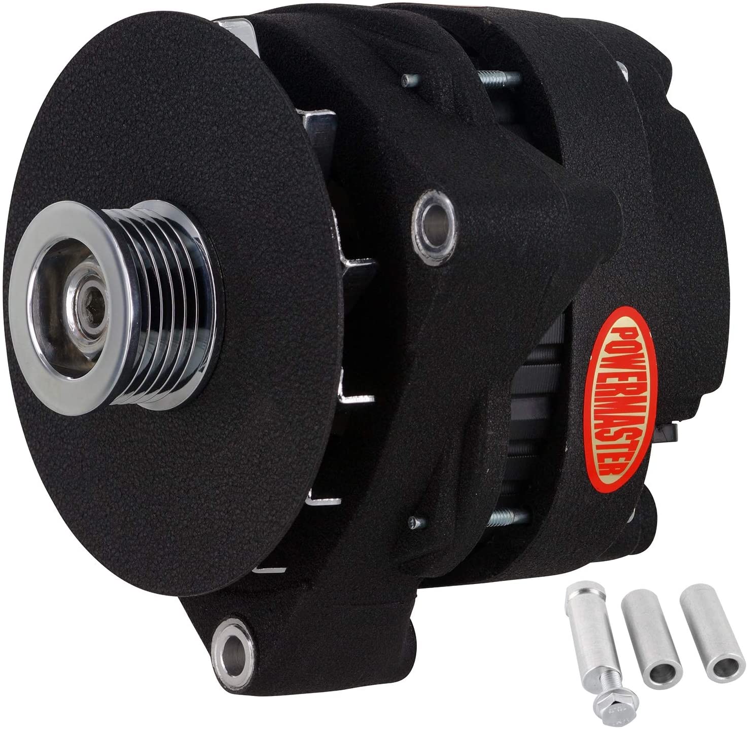 Powermaster 582038 SPL Black Alternator (CS144 Wrinkle 300A 6 Groove Pulley XS Volt NOTE: Competition Only-Not for Street Use)