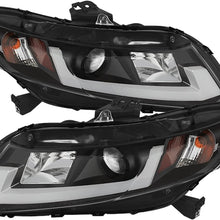 Spyder 5076519 Honda Civic 2012-2014 Projector Headlights (does not fit the 2014 Civic coupe) - Light Bar DRL - Black - High H1 (Included) - Low H1 (Included) (Black)