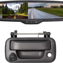 EWAY Tailgate Handle Backup Reverse Camera with 4.3 inch Rear View Mirror Monitor Kit for Ford F150 2004-2016/Super Duty F250/F350/F450/F550 2008-2016 Ford Explorer Lincoln Reversing Parking Camera