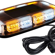 [Upgraded 5] ASPL 48LED Roof Top Strobe Lights, High Visibility Emergency Safety Warning LED Mini Strobe Light bar with Magnetic Base for 12-24V Snow Plow, Trucks, Construction Vehicles (Amber/White)