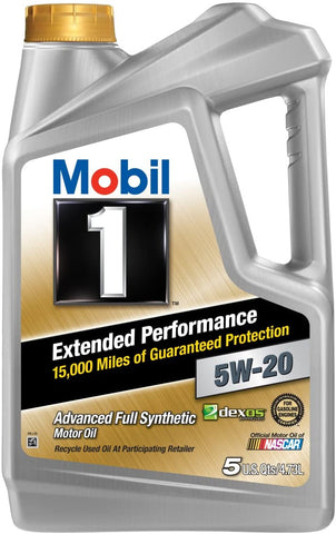 Mobil 1 (120765-3PK Extended Performance 5W-20 Motor Oil - 5 Quart, (Pack of 3)