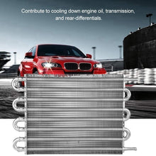 Aramox Oil Cooler Radiator, Car 8 Row Remote Transmission Oil Cooler Kit Auto-Manual Radiator Converter