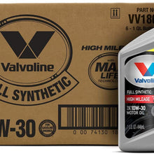 Valvoline Full Synthetic High Mileage with MaxLife Technology SAE 10W-30 Motor Oil 1 QT, Case of 6