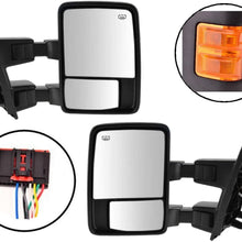 Ezzy Lift Towing Mirrors for Ford F250 F350 F450 F550 Power Heated with Signal Orange Set…