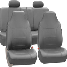 FH Group PU103114 High Back Royal PU Leather Car Seat Covers Airbag & Split Solid Gray-Fit Most Car, Truck, SUV, or Van