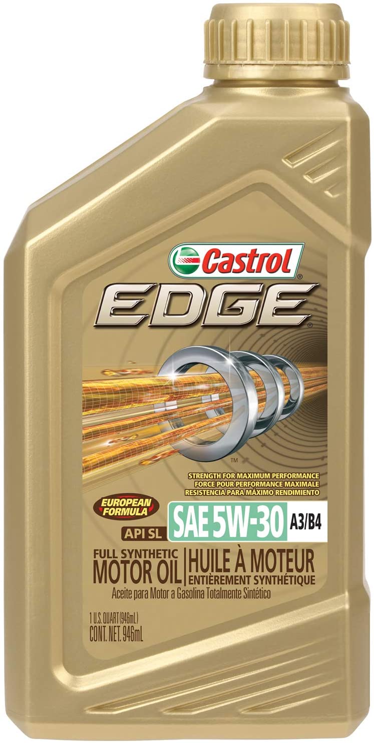 Castrol 06037 Castrol EDGE A3/B4 5W-30 Advanced Full Synthetic Motor Oil, 1 Quart, 6 pack