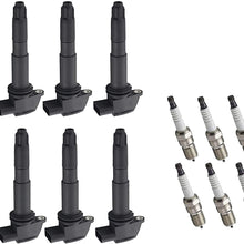 ENA Ignition Coil and Spark Plug Set of 8 Compatible with 2003 2004 Porsche Cayenne 4.5L V8 UF563