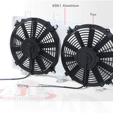 For Mazda RX7 FD FD3S JDM Manual MT Transmisson Aluminum Radiator Dual 12" Cooling Blade Fan Shroud Cover Kit