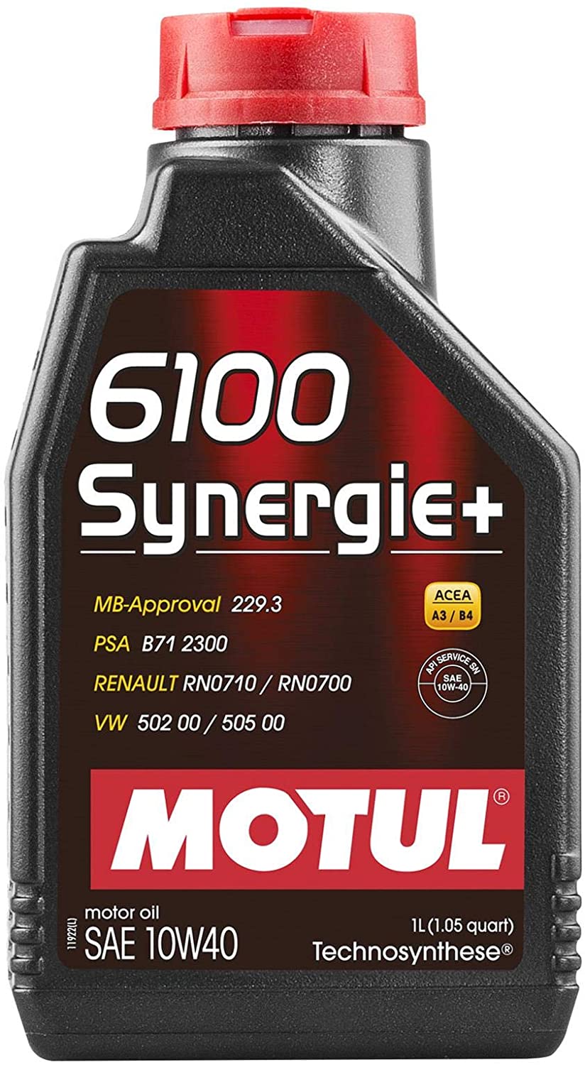 Motul 102781 6100 Synergie+ Technosynthese Engine Oil 10W40-1-Liter, 33.81 Fluid_Ounces