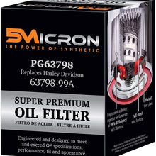 5Micron PG63798 Full Synthetic Oil Filter | Compatible with 1997-02 Buell M2 Cyclone, M2L Cyclone, 1996-98 S1 Lightning, 1995-96 S2 Thunderbolt, 1996 S2T Thunderbolt, 2012-16 Harley Davidson FLD Switchback