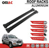 OMAC Roof Racks Cross Bars Luggage Carrier Cargo Racks Rail Aluminium Black Set 2 Pcs. for Jeep Liberty KJ 2002-2007