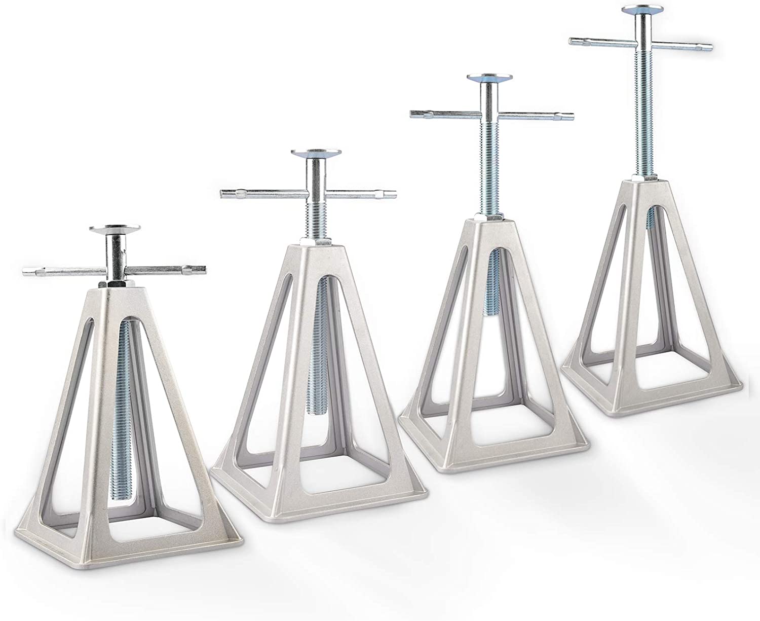 RVMATE Stack Jack 4 Pack, for RV, Camper and Trailer Stabilization, Aluminum RV Stabilizer, Adjustable from 10 inch to 17 inch