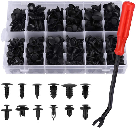 LivTee 240pcs Car Plastic Push Pin Rivet, Assortment Universal Retainer Clips Push Type Retainers Set in Case with Remover Tool fit for GMC Ford Toyota Honda Chrysler
