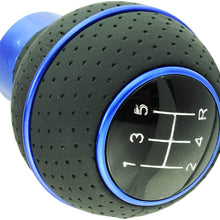 Lunsom 5 Speed Shift Knob Leather Gear Stick Handle Lever Head Fit Most Manual Transmission Car (Black&Gold)
